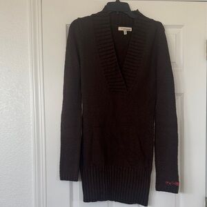Rip Curl Deep Brown V-Neck Sweater Dress